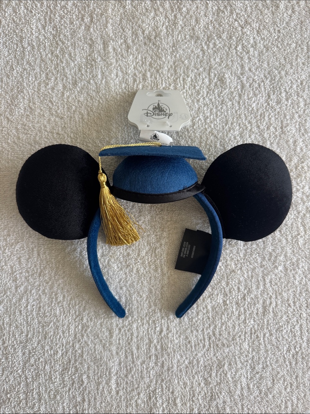 Disney Blue Graduation Class of 2026 Mickey Ear Headband with Gold Tassel